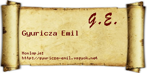 Gyuricza Emil névjegykártya